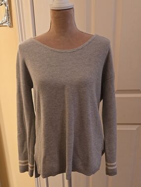 Women's Gray Boatneck Knit Pullover Sweater